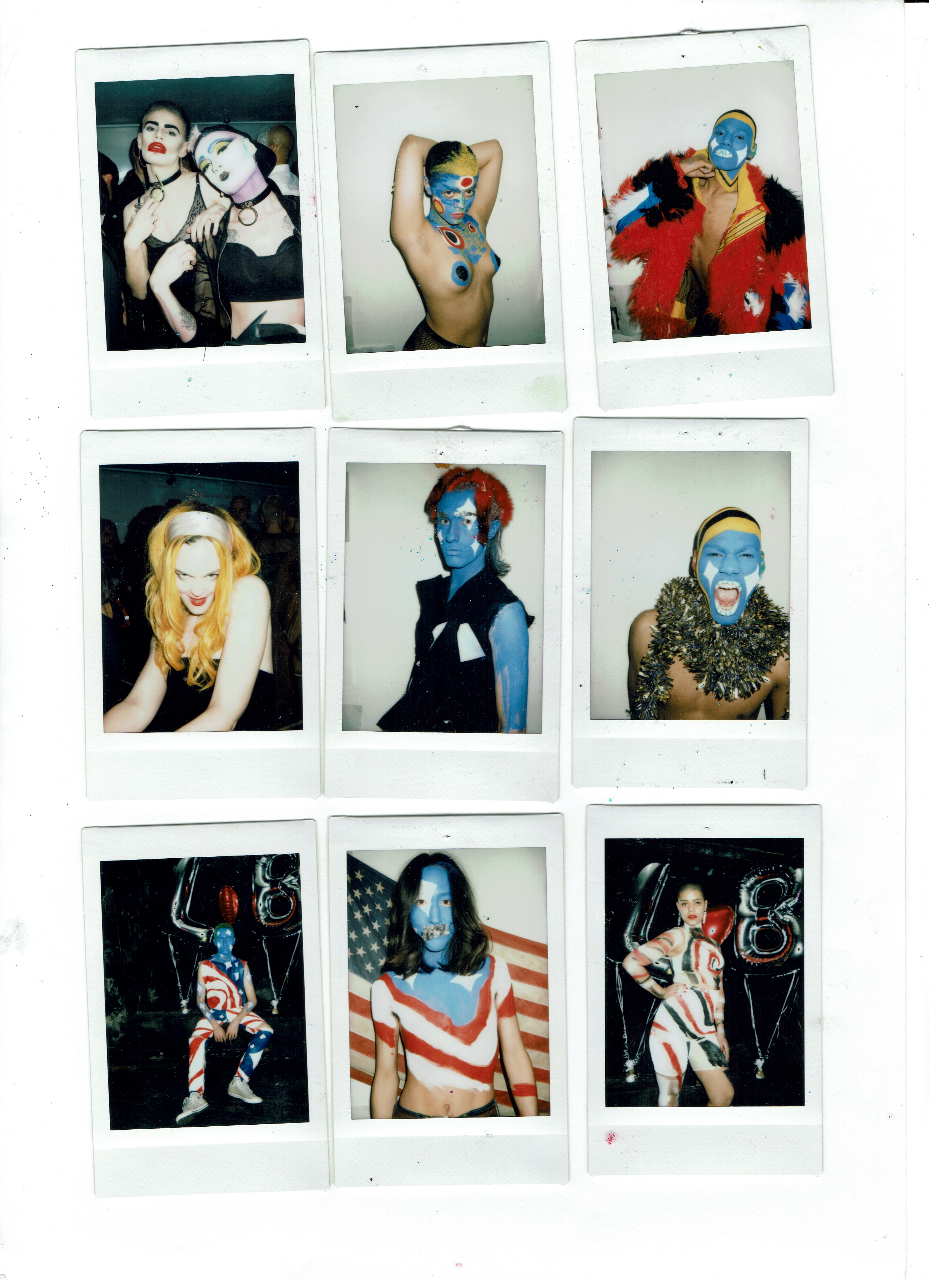 A series of 9 Polaroids by Tim Walker shows individual portraits from LOVERBY club nights