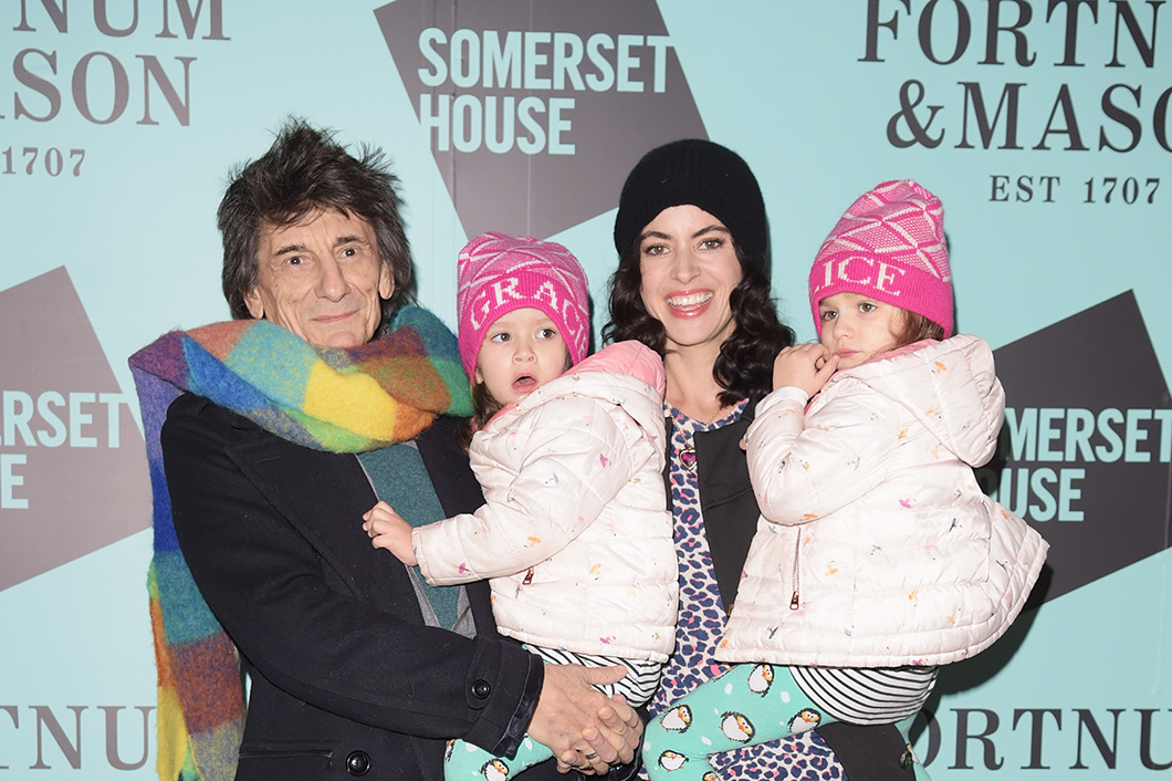 Ronnie Wood and family at Skate at Somerset House with Fortnum & Mason
