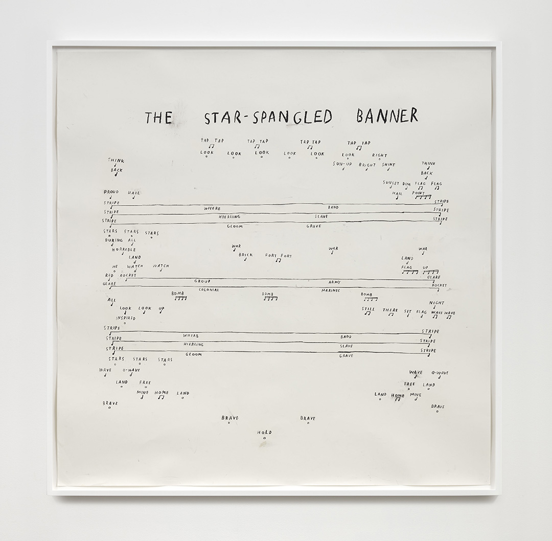The Star-Spangled Banner (Third Verse), 2020. Charcoal on paper 58.25 x 58.25 inches (148 x 148 cm).