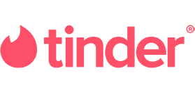'Tinder' written in coral colour