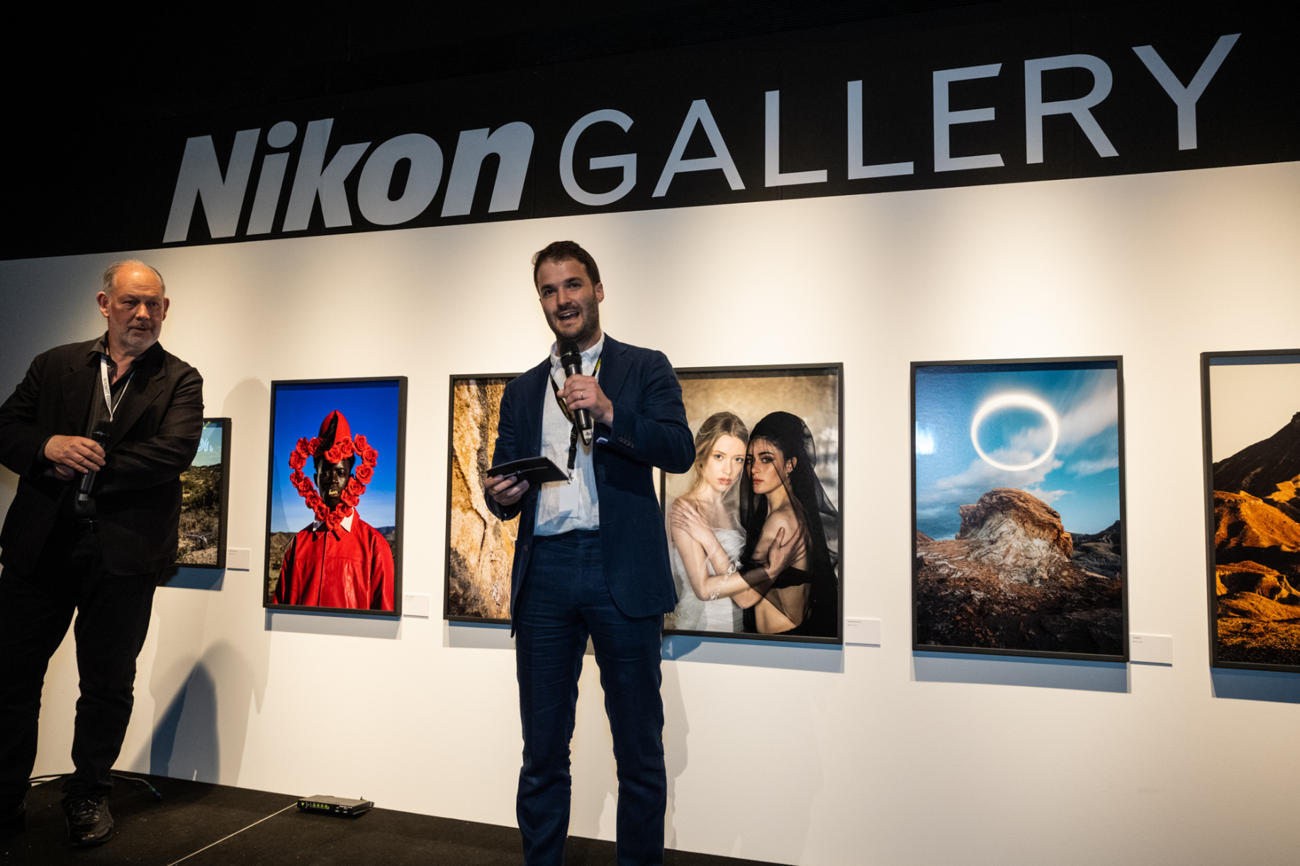 A speaker at the Nikon Gallery, Photo London 2023