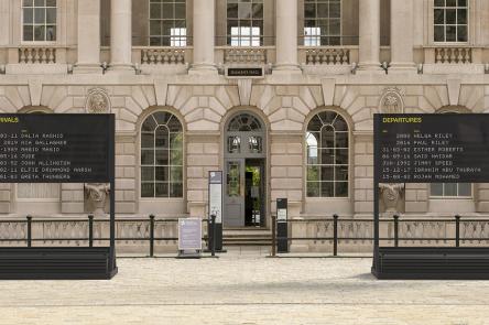 Arrivals + Departures by YARA + DAVINA installed in front of the South Wing of Somerset House