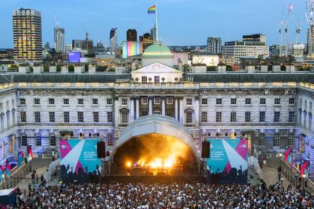 The stage and crowd at Somerset House Summer Series