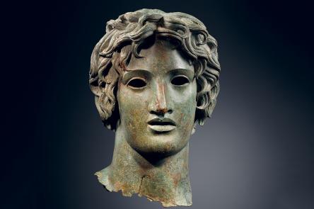The Classical Now, Bronze head of Apollo, first to second centuries AD, 40 × 25 × 27 cm. © MACM (Musée d’Art Classique de Mougins).