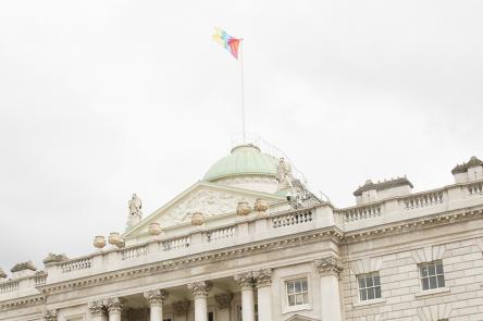 View looking up at the dome on the South Wing of Somerset House