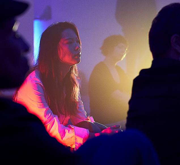 A photo of audience members at an event at Somerset House. The audience looks thoughtful and engaged.