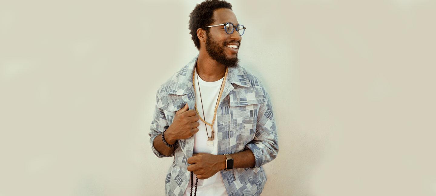 A portrait of US composer and musican Cory Henry