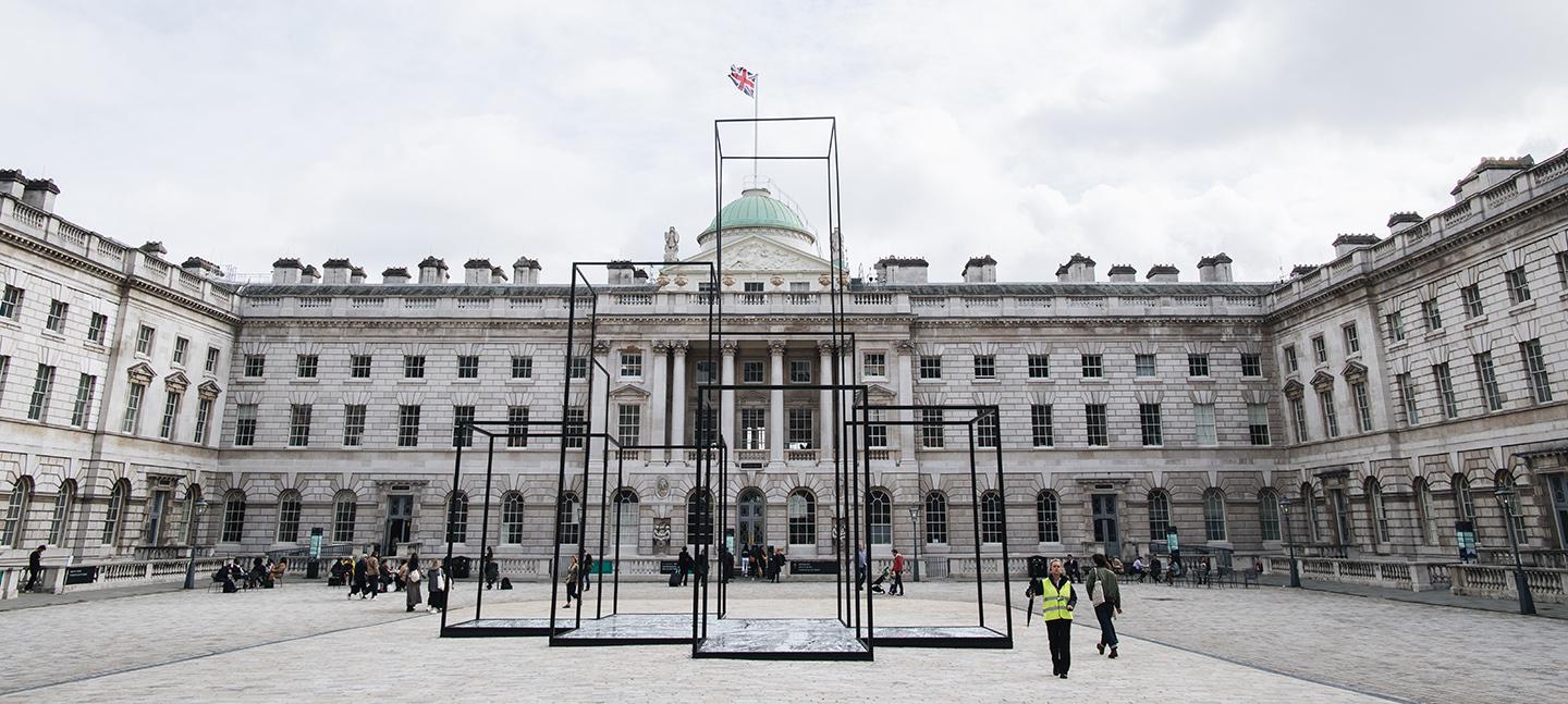 A photo of an installation in Somerset House's courtyard at last year's 1-54 Fair.