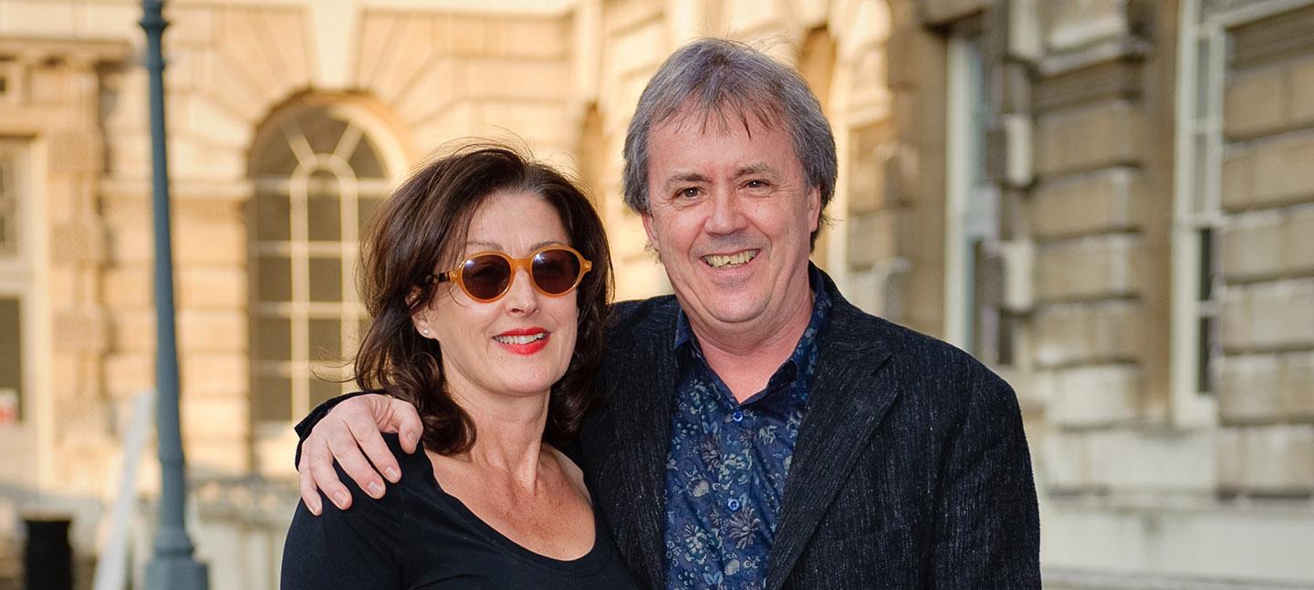 Tony Elliott and his wife Janey, stood in the courtyard at Somerset House