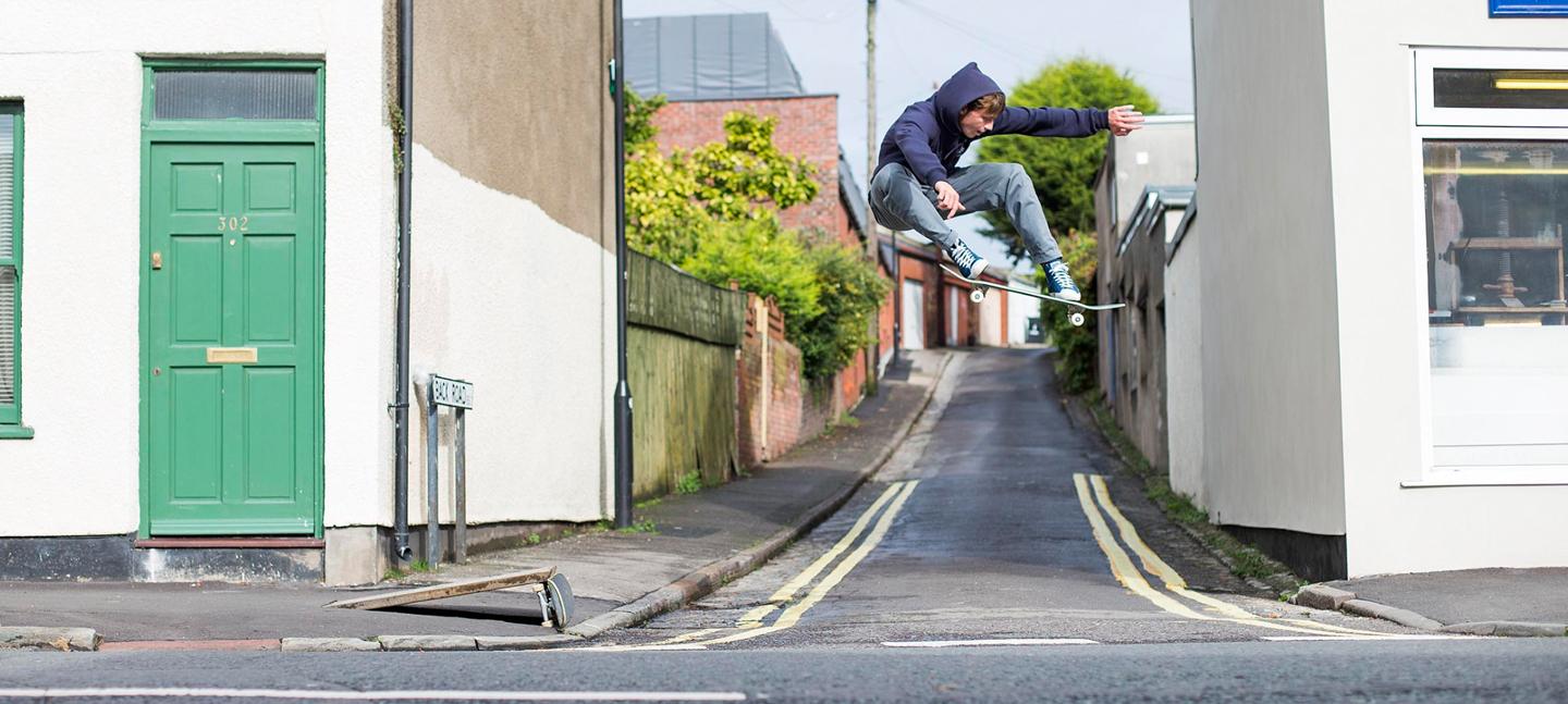 Photo by Reece Leung, Mike Arnold ollie, Bristol, 2014