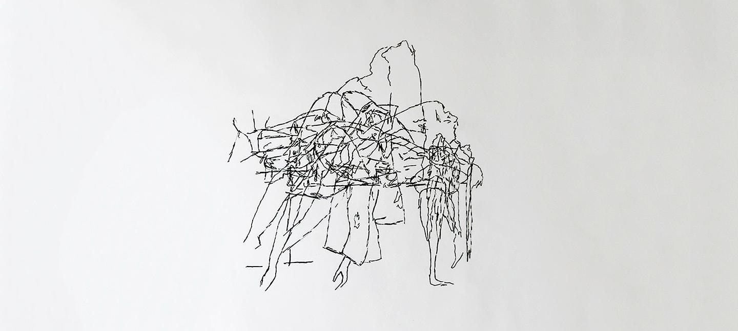 A drawing by SERAFINE1369 depicting bodily movements in sketch form.