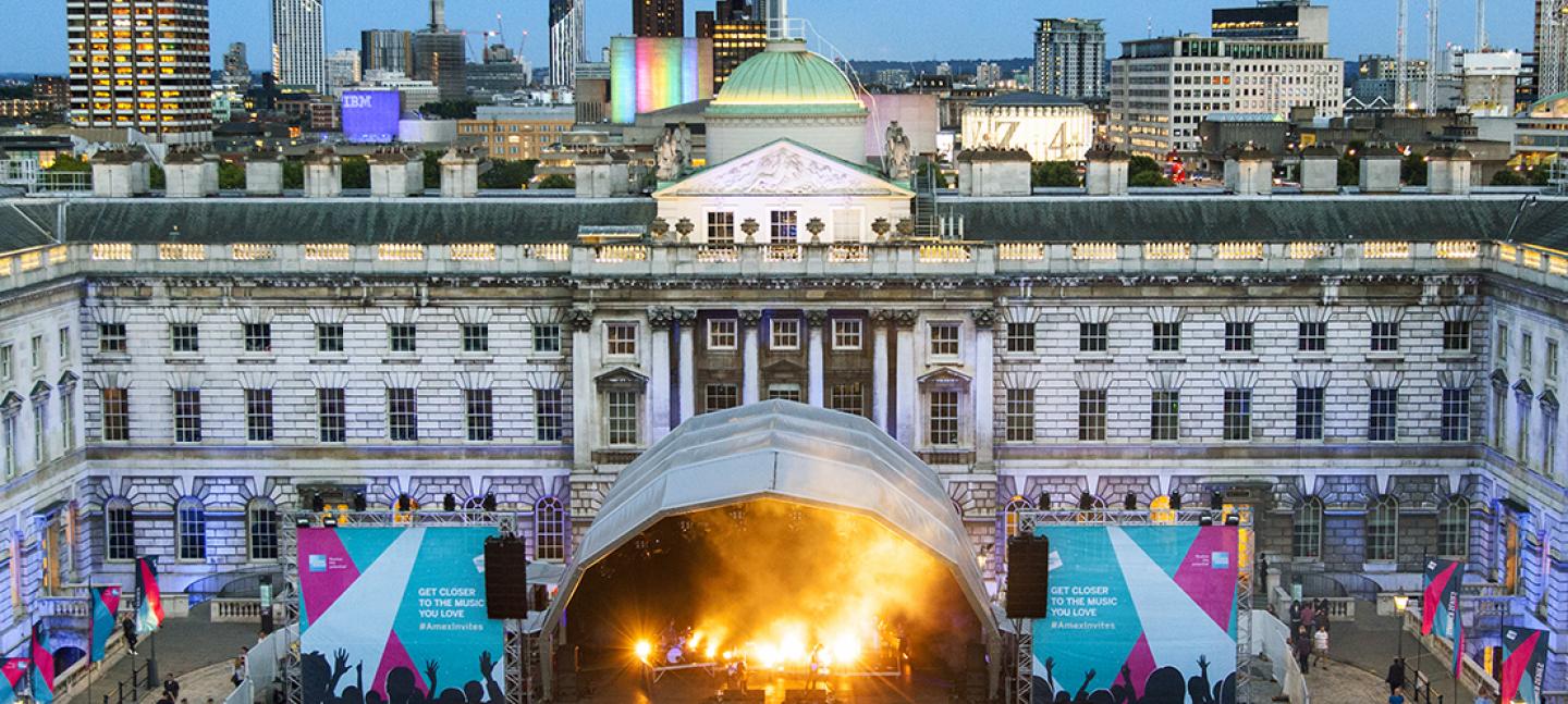 The stage and crowd at Somerset House Summer Series