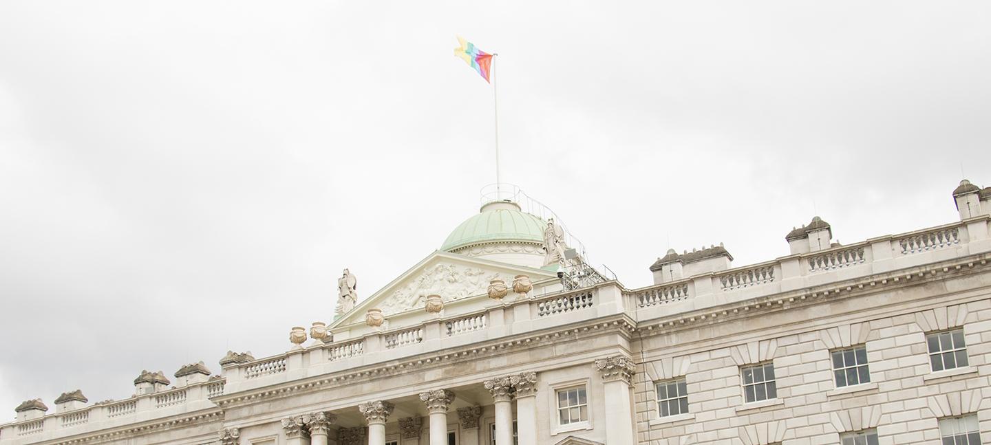 View looking up at the dome on the South Wing of Somerset House