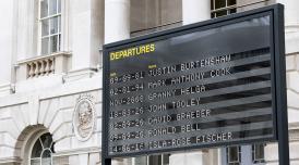 A photo o f the departures board at Somerset House