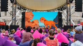 This Bright Land, children watching The Lion King on a big screen
