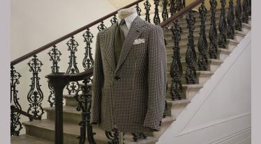 A jacket by a staircase